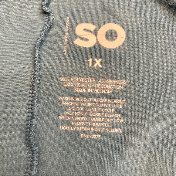 SO (Sonoma) Goods for Life Teal Velour Square Neck Ruched Dress - Size XL - Picture 9 of 9